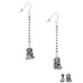 thumbnail image 2 of Delight Jewelry Silvertone Dragon with AB Crystal Eyes & Clear Ball - Silver-tone Long Sparkle Dangle French Earrings, 2 of 4