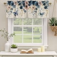 thumbnail image 2 of Weeping Blue Floral Curtain Valances for Windows, Kitchen Valance Window Treatments Panel 2 Pack, Spring Butterflies Flowers Linen Rod Pocket Short Curtains for Bathroom Bedroom 42 x 18 Inch, 2 of 8