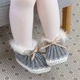thumbnail image 2 of Baby Shoes Solid Knit Winter Toddler Infant Slip-On Warm Bed Shoes Autumn Hand Made Newborn Girls Boys Boot Fashion Cute Bowknot, 2 of 5