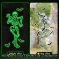 thumbnail image 2 of Halloween Glow in the Dark Skeleton Wall Stickers Set, Contemporary Style Plastic Decor with Luminous Bats, 1 Set Non-Toxic Halloween Party Decor Skeleton Decals, Removable and Reusable Window Clings, 2 of 5