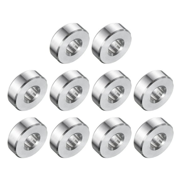 10 Packs Stainless Steel Spacer 1/4" Bore x 1/2" OD x 3/16" Length