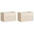 thumbnail image 1 of 2X Caja de Almacenamiento Plegable de Gran Capacidad con Polea - Organizador de Plástico Apilable con Tapa, Contenedor Portátil para el Hogar, 1 of 5