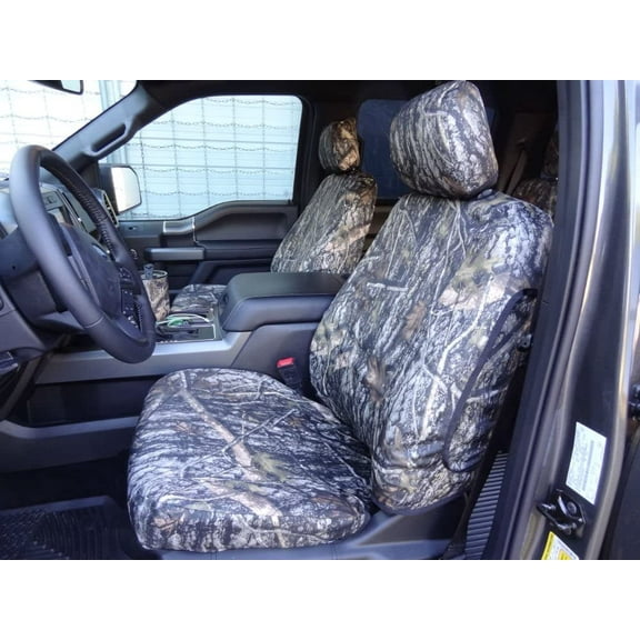 FD82 2015-2019 Ford F150-550 XL/XLT/Lariat Rear 60/40 Split Bench, Adjustable HR, No Armrest, With pull handle on bottom of seat, in Camo Endura