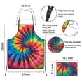 thumbnail image 2 of Colorful Rainbow Tie Dye Spiral Pattern Apron-Garden Aprons for Women with Pockets-Cotton Linen Waterproof Kitchen Cooking Gardening Aprons Adjustable for Kitchen,Cooking,BBQ and Salon 33x27 Inch, 2 of 3