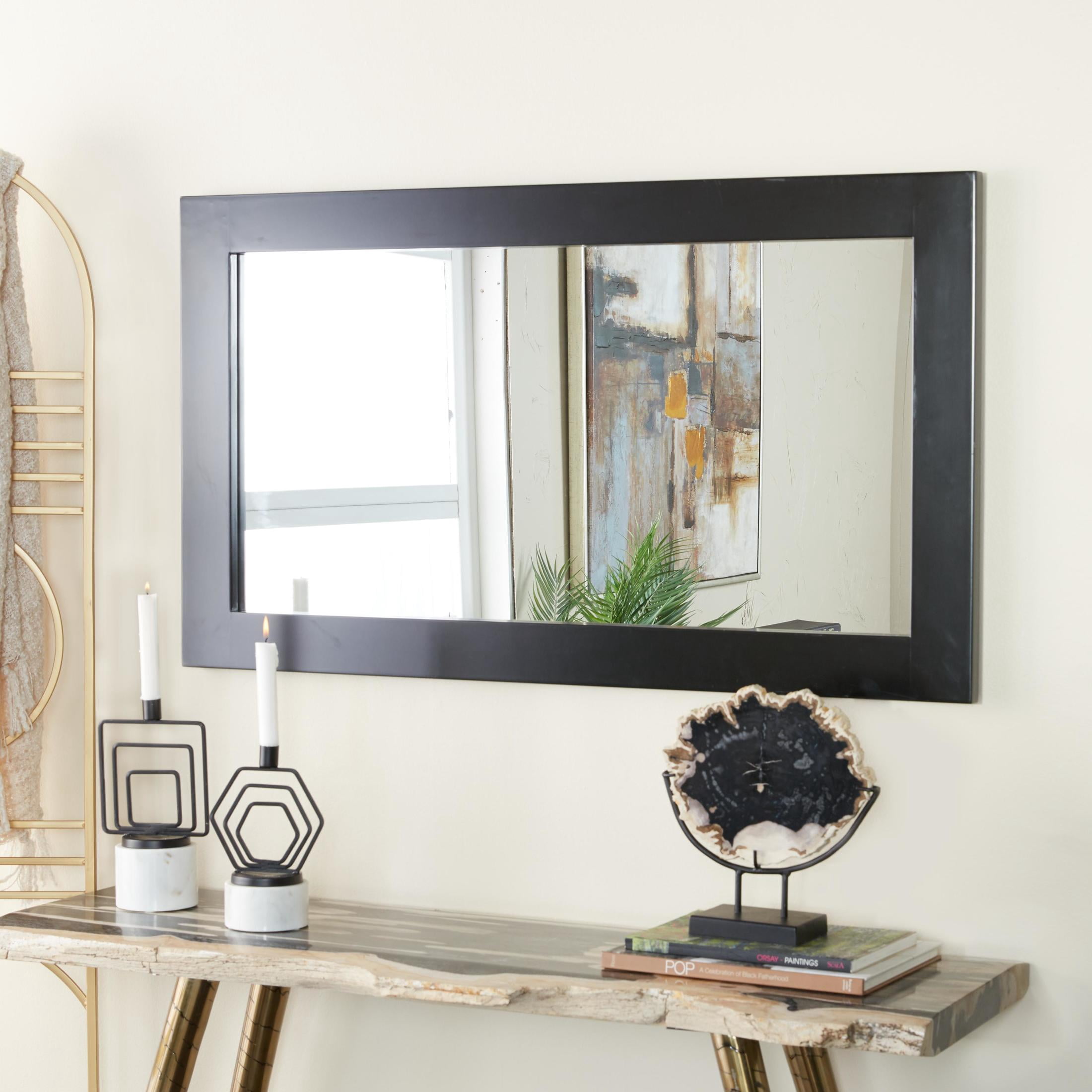 DecMode 24" x 42" Black Wall Mirror