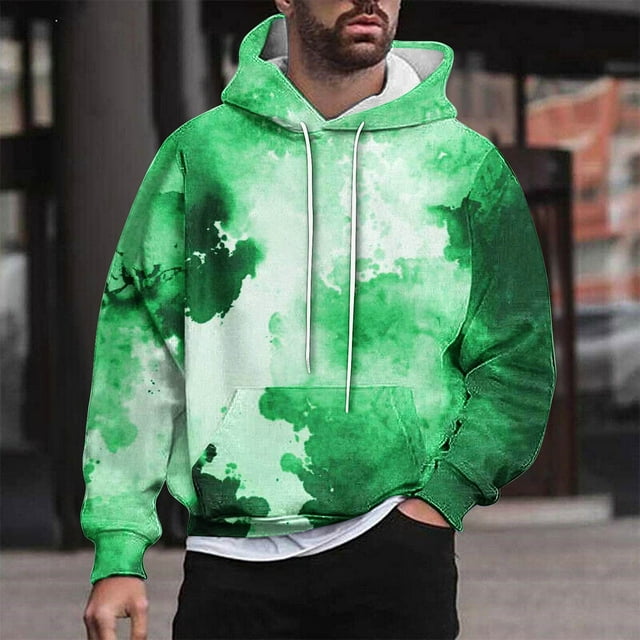 Sudadera con capucha para hombre, estilo casual, con cuello redondo, estampado, manga larga, blusa de poliéster