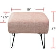 thumbnail image 2 of Pink Blush Jacquard Ottoman Entryway , 19"x12.5"x17"H  Soft Decorative Vanity Makeup Stool with Legs Foot Rest Stool for Bedroom Bathroom End of Bed Living Room Couch Home Décor, 2 of 17