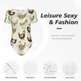 thumbnail image 6 of Balery Funny Chicken Women's Short Sleevee Crew Neck Bodysuit Tops Short Sleeve Tops Basic-XX-Large, 6 of 9