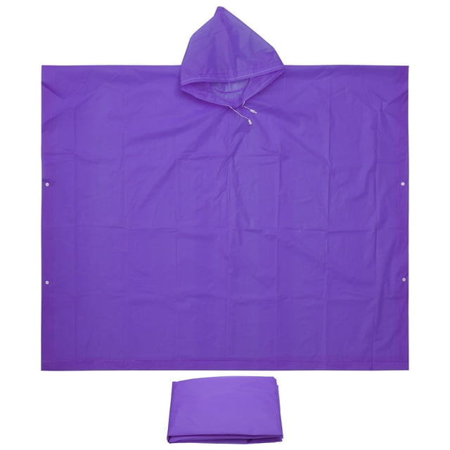 Unique Bargains Ponchos de Pluie, 2 Imperméables avec Capuche, Vestes de Pluie Réutilisables en EVA pour Camping Extérieur, Violet