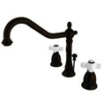 thumbnail image 1 of Robinet de Toilette Répandu avec Poignée en Croix de Procelain & Laiton Pop-Up & 44; Bronze Frotté à l'Huile, 1 of 1