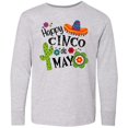 thumbnail image 3 of Inktastic Happy Cinco de Mayo- Sombrero, Cactus, Flowers Long Sleeve Youth T-Shirt, 3 of 5