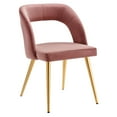 thumbnail image 2 of Modway Marciano Performance Velvet Dining Chair in Gold Dusty Rose, 2 of 7