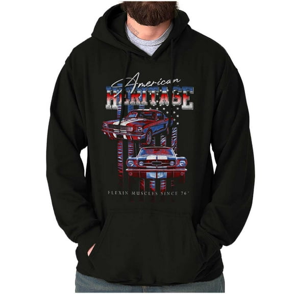 American Heritage US Flag Muscle Car Hoodie Hooded Sweatshirt Men Brisco Brands S