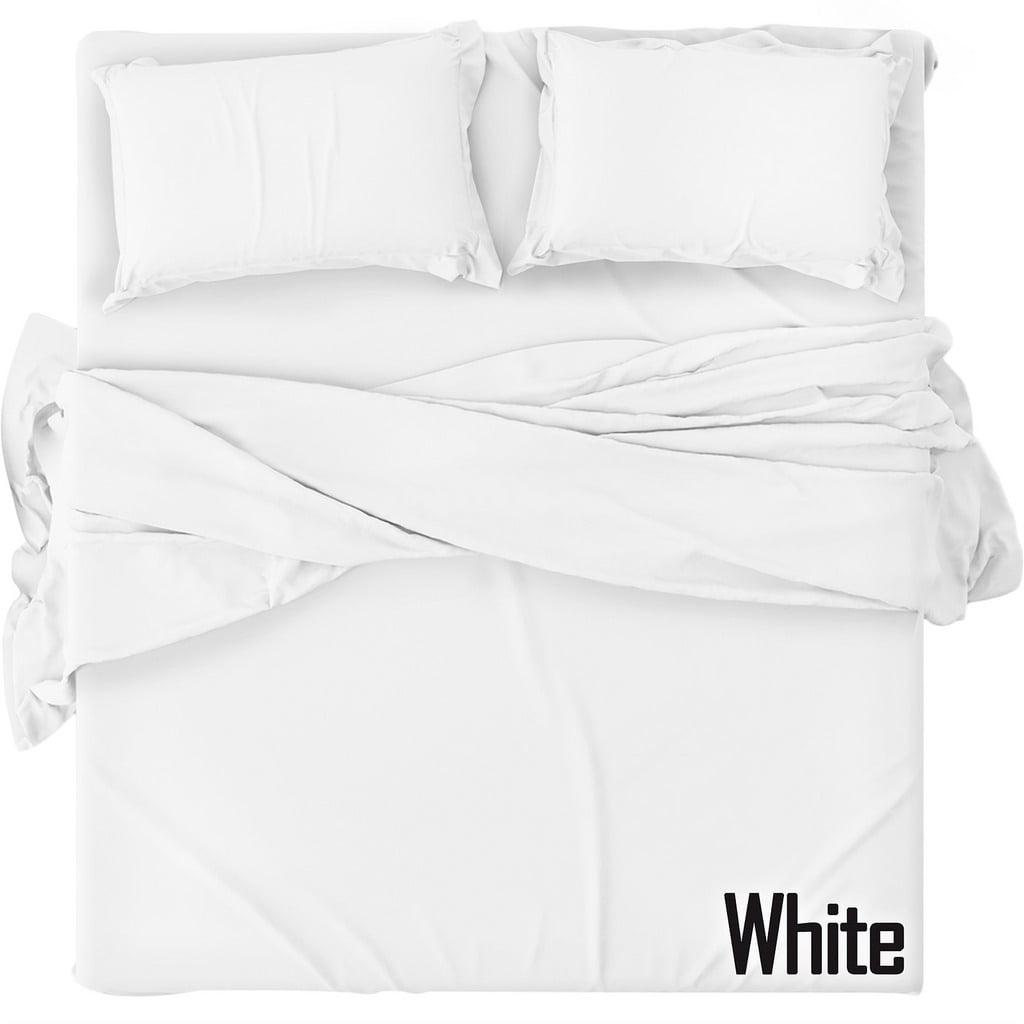 The Great American Store 600 Thread Count 100 Cotton Solid 4PC Sheet Set (Queen, White