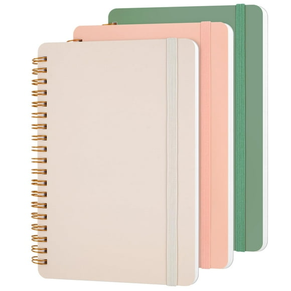 Cuaderno Utron 3 piezas espiral 5x7 Morandi 70 hojas