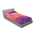 thumbnail image 2 of Ambesonne Mandala Fitted Sheet & Pillow Sham Set, Folk Motif, Twin, Dark Coral Purple Indigo, 2 of 2