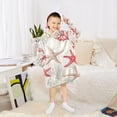 thumbnail image 6 of FORMRS Wearable Blanket Hoodie with Sleeves for Kids Cozy Flannel Sweatshirt, Brown Starfish, 6 of 7