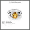 thumbnail image 5 of Gem Stone King 925 Sterling Silver Yellow Citrine Women Ring (1.50 Cttw, Oval 9X7MM, Gemstone Birthstone, Available in Size 5, 6, 7, 8, 9), 5 of 5