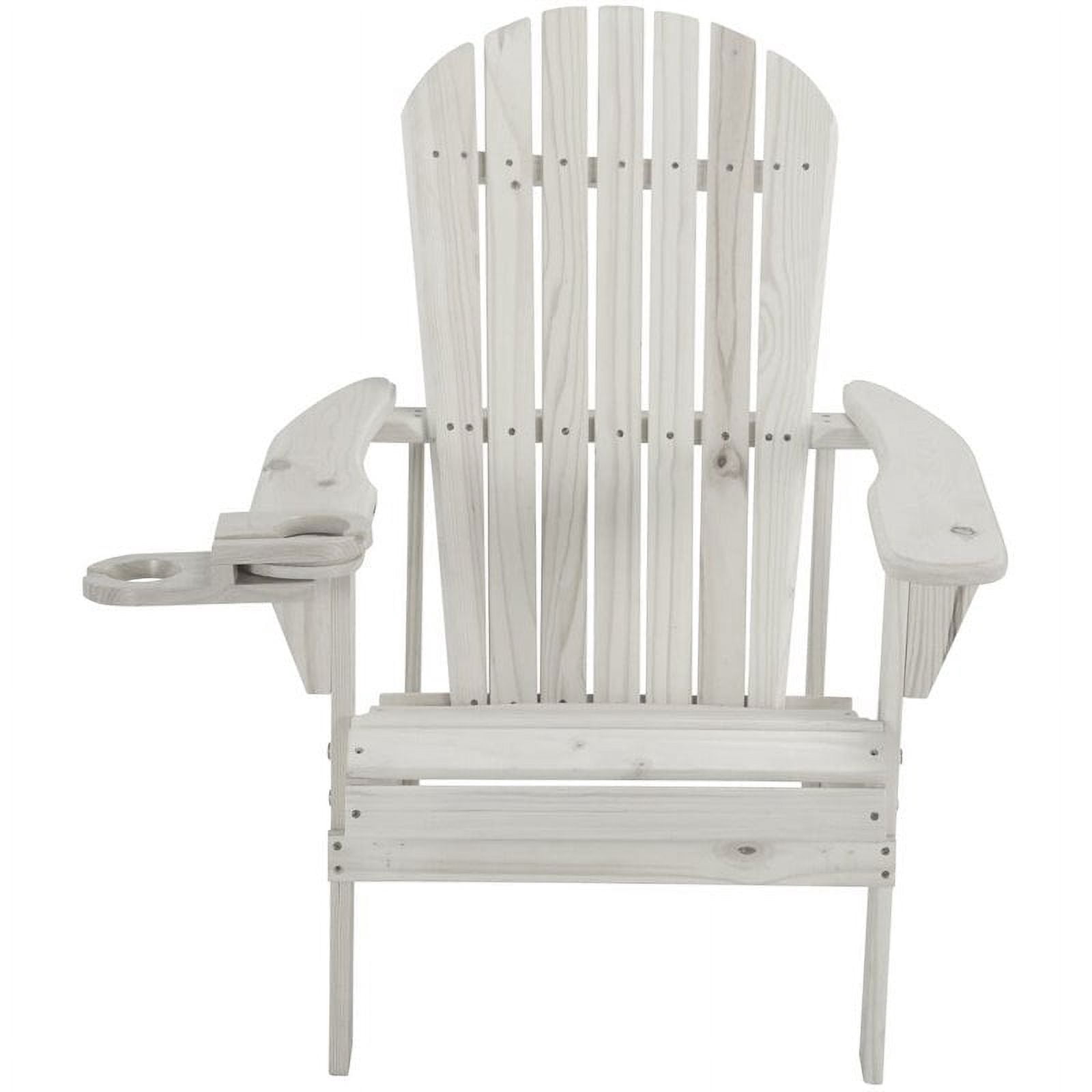 W Unlimited SW2101WT Earth Collection Adirondack Chair with Phone & Cup Holder, White