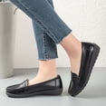 thumbnail image 5 of Summer Women Plus Loafers 2026 Outdoor Solid Color Round Closed Toe Low Heel Slip On Lightweight Cushioned Orthopedic Arch Support Wide Toe Box Comfortable Walking Daily Flat Shoes Black 36, 5 of 6