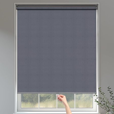 Superjoe 100% Blackout Roller Window Shades, Free-Stop Pull Down Shades for Windows with Thermal Insulated Waterproof Fabric, Roller Blinds for Indoor Windows, Office, Home, 40"x72", Black