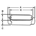 thumbnail image 2 of Bridgeport Fittings C-46CG, Conduit Body, 2In C Cvr Cvr/Gask Cond Bdy, 1 PC, 2 of 2