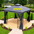 thumbnail image 6 of APEX GARDEN Replacement Canopy Top for Garden Treasures 10' x 10' Brown Metal Square Semi-Gazebo Model #L-GZ038PST-F, 6 of 6
