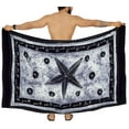 thumbnail image 2 of HAPPY BAY Men's Standard Vacation Dashiki Sarong Full Pareo Beach Wrap One Size Denim, Star Summer Vacation Party, 2 of 5