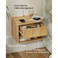 thumbnail image 5 of EYYTHUNG Floating Nightstand Set of 4, Wall Mounted Bedside Table with Storage Drawer and Open Shelf, Modern Night Stand with Curved Corner, Natural Oak, 5 of 8