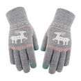 thumbnail image 2 of Luxalzxs Women Christmas Double Layer Fawn Pattern Thick Warm Gloves Knitting Wrist Gloves Mittens, 2 of 4