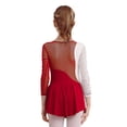 thumbnail image 3 of Riismen Kids Girls Figure Skating Dress Long Sleeves Ballet Dance Skirted Leotards Gymnastics Outfits Burgundy 10, 3 of 7
