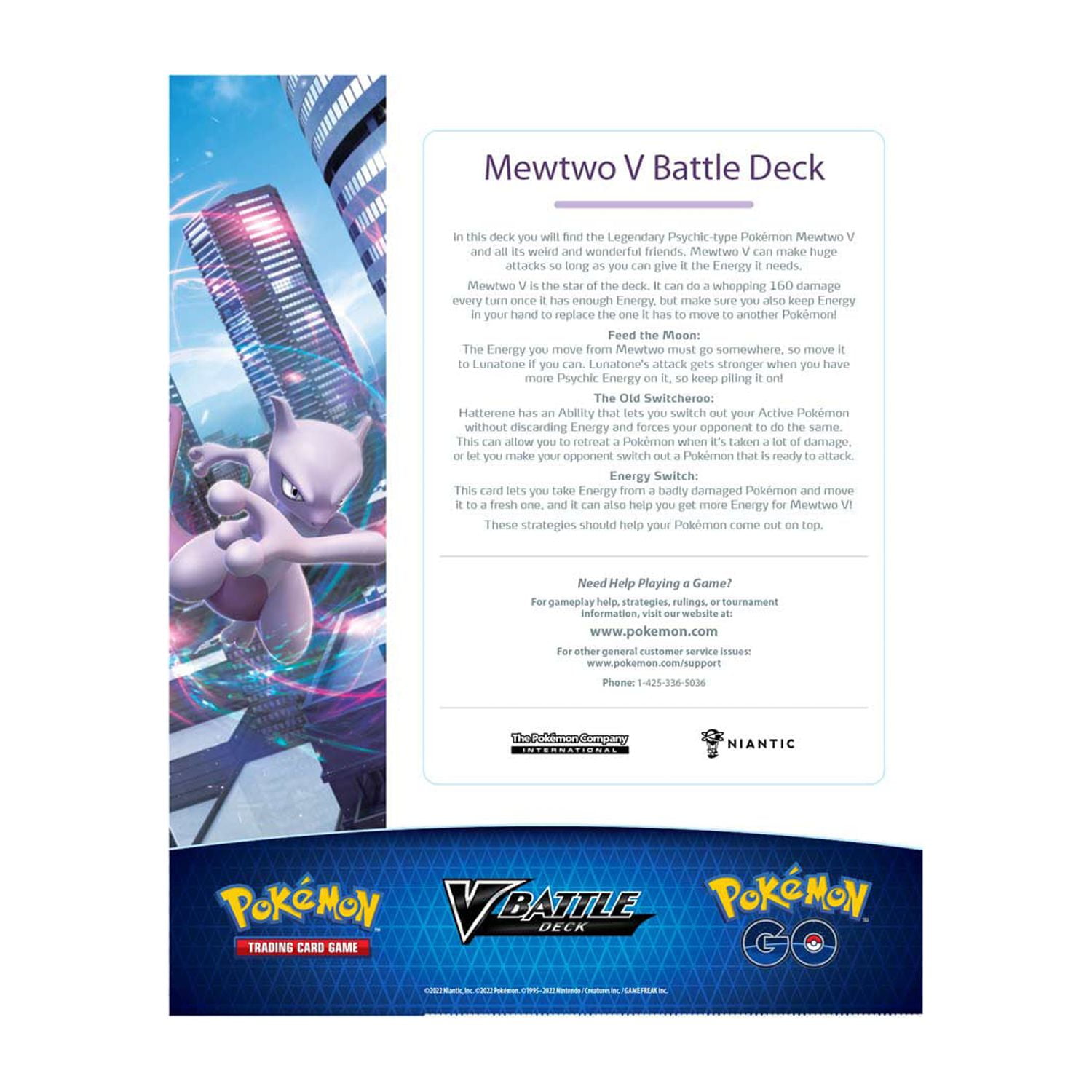 Pokémon Go Starter Deck de Batalha TCG Mewtwo V 60 Cartas - Copag