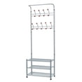 thumbnail image 1 of EASTIN Metal Entryway Coat Shoe Rack 3-Tier Shoe Bench With Coat Hat Umbrella Rack, 1 of 9
