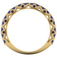 thumbnail image 5 of 3.13 ctw Wedding Band for Women - 18K Yellow Gold Simulated Tanzanite Stackable Eternity Ring, 5 of 6