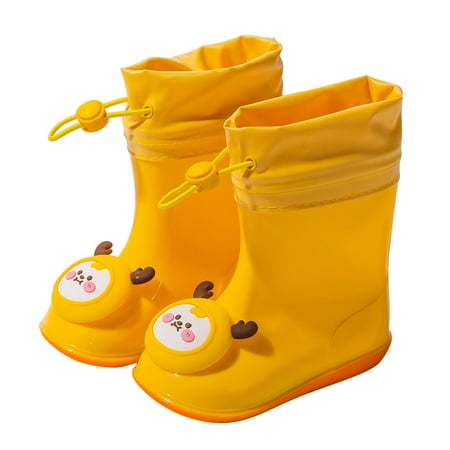

Rain Shoes For Children Lined Rubber Boots For Boys And Girls Lightweight Rain Boots Water Proof NonSlip Gumboots With Drawstring