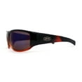 thumbnail image 3 of Mens Xloop Classic 90s Sport Wrap Plastic Sunglasses Black Orange Blue Mirror, 3 of 4