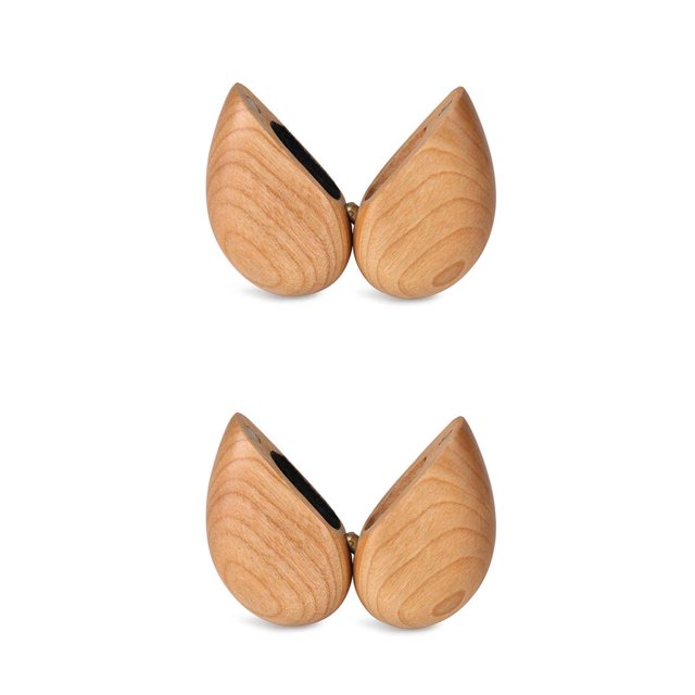 Toystoory Caja de anillo de compromiso en forma de corazón Anillos de aniversario de boda de Caja de maciza natural con organizador de forro Cerezo, Bisagra 2Conjunto