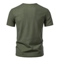 thumbnail image 6 of Bosfbaoi Henley Shirts For Men Waffle Knit Men's Shirts Solid Color Slim Fit Tops Button Placket Casual Tee, 6 of 9