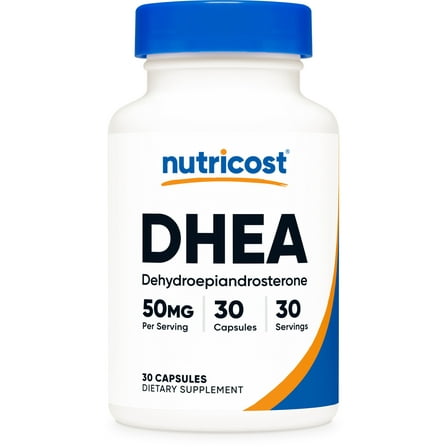 Nutricost DHEA 50mg, 30 Capsules - Gluten Free, Soy Free, Non-GMO, Supplement