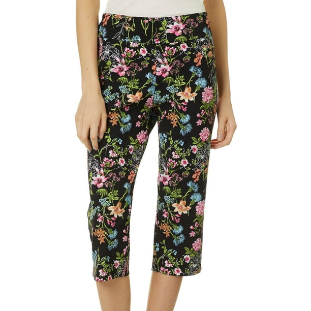Counterparts - Counterparts Womens Floral Bouquet Pull On Career Capris ...