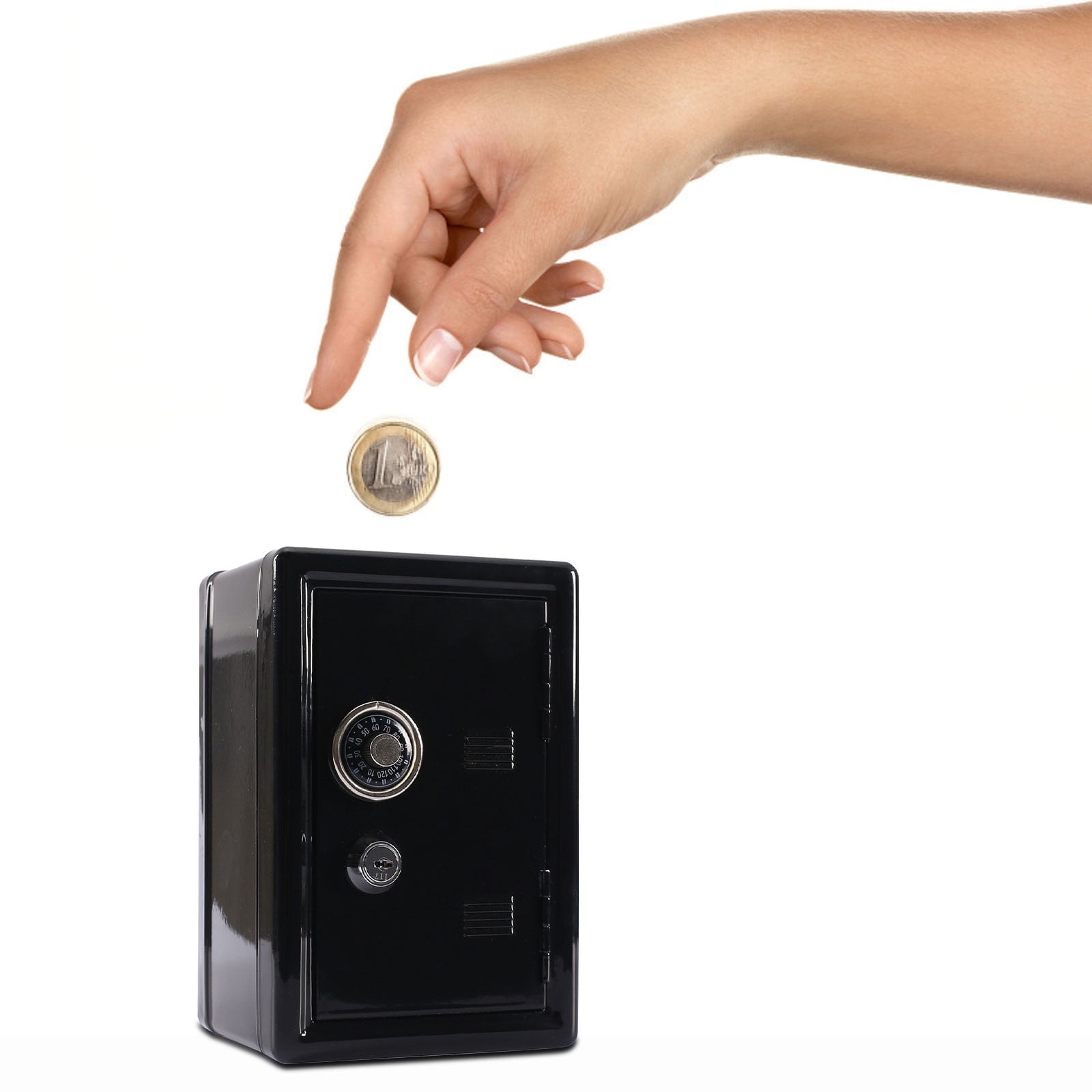 Kids Money Bank Locker Safe With Key And Single Digital Lock, Metal Money Safe, Mini Password Cash Coin Savings Box Gift For Kids Boys And Girls Kids Toddler Supplies