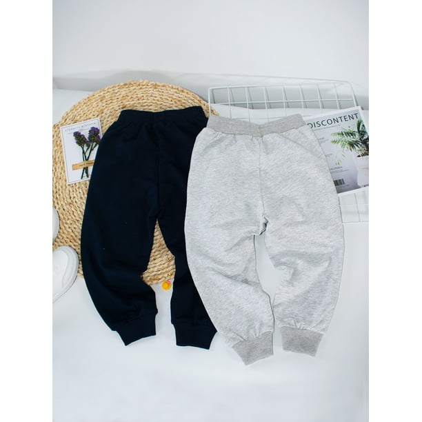 HILEELANG Kids Jogger Sweatpants 3-Pack - Cotton Playwear For Boys & Girls