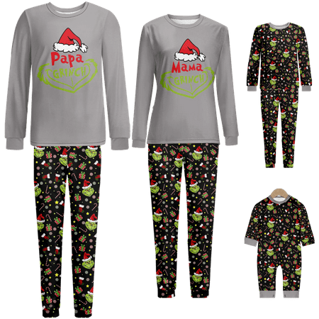

Family Christmas Pajamas Set Merry Christmas Printed Sizes Baby-Kids-Adult-Pet 2 Pieces Top and Pants Bodysuits Clothes Pajamas Set