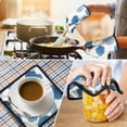 thumbnail image 4 of Blue and Grey Abstract Art Artwork Kitchen Oven Mitt and Pot Holder Sets 2 Pcs for Baking, Cooking and Grilling, Heat Resistant Up To 392 °F, 4 of 7