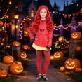 thumbnail image 4 of KAWELL Princess Red Costumes Outfits with Gloves Halloween Wonderland Cosplay Dress Up 4-13 Years, 4 of 8