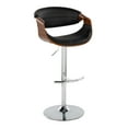 thumbnail image 4 of Symphony Adjustable Bar Stool, Chrome Bar Stools, Bar Chairs, Swivel Bar Stools, Bar Stools Set of 2 (Walnut Wood, Black), 4 of 6