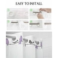 thumbnail image 5 of No Hook Shower Curtain with Snap in Liner, Birds on the Wire Purple Grey Hotel Shower Curtains for Bathroom, Washable Shower Curtain Liner Set with Mesh Top Window, 72”x78”, 5 of 6