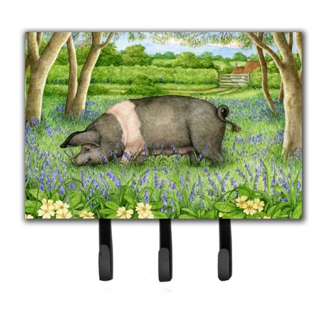 Cochon en Bleu par Debbie Cook Porte-Laisse Ou Clé
