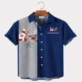 thumbnail image 1 of Men‘s Creative Christmas Stitching Striped Shirt With Pockets, 1 of 5
