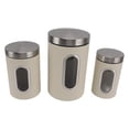 thumbnail image 1 of 3PCS Stackable Iron Kitchen Canisters Set with Airtight Lids for Beans, Cereal, Rice, Flour, Snack, Spices, Tea, Transparent Window, Rustproof Lid, 1 of 7